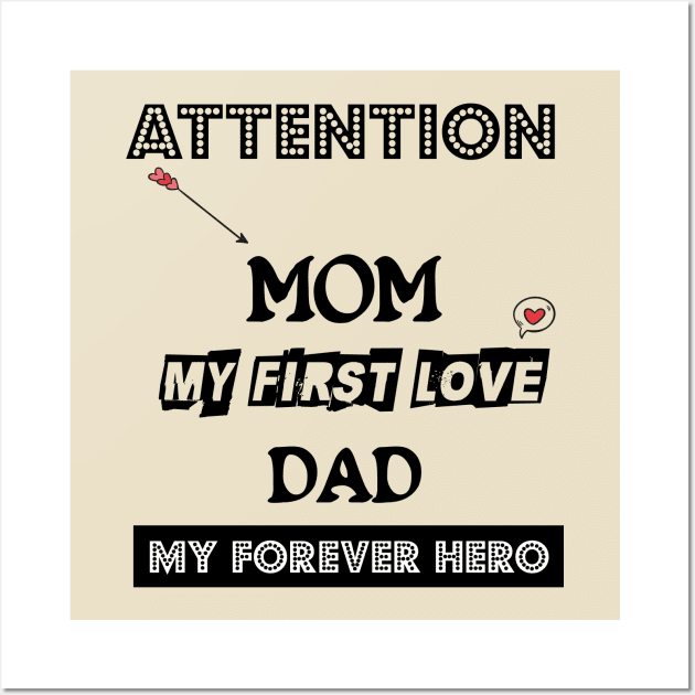 l love mom and dad forever valentine Wall Art by barwarrior